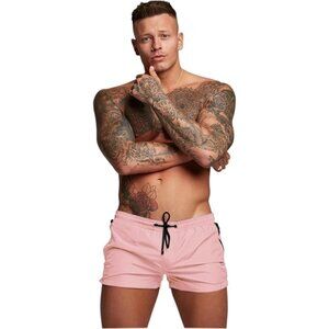 ❤️Men’s Pink Swim Trunks Quick Dry Swim Shorts Board Shorts Triangle Mesh Lining